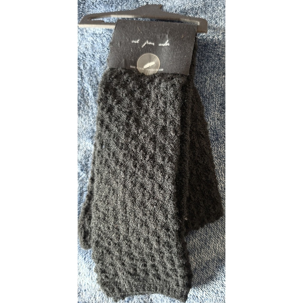 NWT Out From Under Black Textured Crew Socks One Size Women Novelty